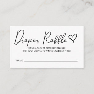 Cute Simple Baby Shower Diaper Raffle Enclosure Card