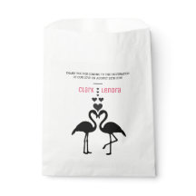 Cute Simple Black and White Flamingos Wedding