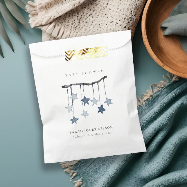 Cute Simple Blue Boy Star Mobile Baby Shower Favour Bag (Creator Uploaded)