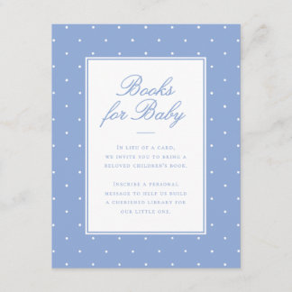Cute Simple Blue Polka Dots Books for Baby Enclosure Card