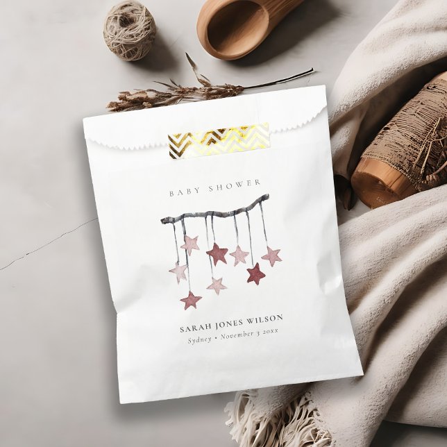 Cute Simple Blush Pink Star Mobile Baby Shower Favour Bag (Creator Uploaded)