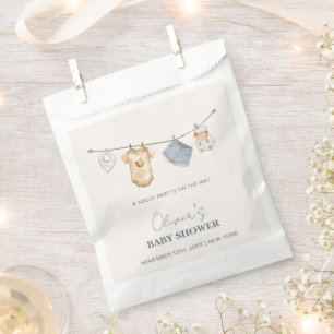 Cute Simple Boho Clothesline Baby Shower Favour Bag