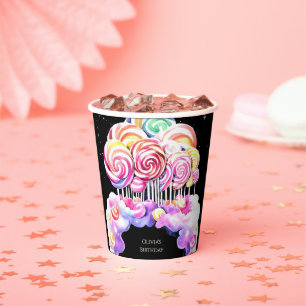 Cute Simple Candyland Birthday Paper Cups