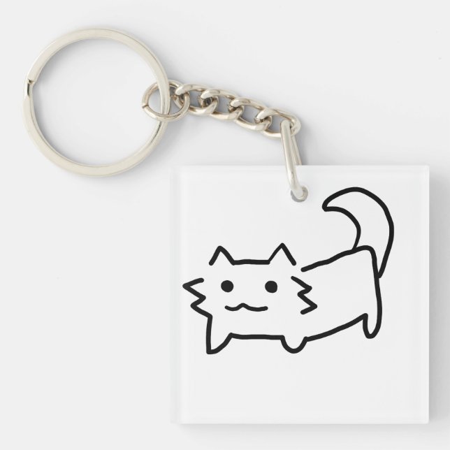 Cute simple cat keychain (Front)