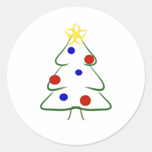 Cute simple Christmas drawing Classic Round Sticker