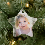 Cute Simple Christmas Star Shape Photo Ceramic Ornament<br><div class="desc">Cute Simple Christmas Star Shape Photo Ceramic Ornament</div>