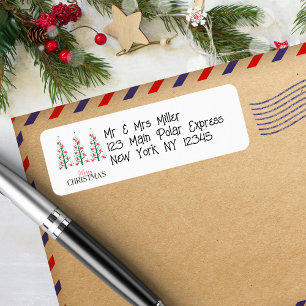 Cute Simple Christmas Tree of Airplanes,Minimalist Return Address Label