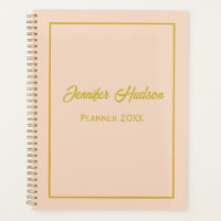 Cute Simple Custom Girly Light Peach Monthly