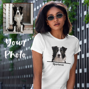 Cute Simple Custom Pet Portrait Dog Lover Gift T-Shirt