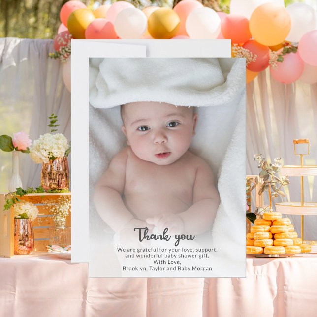 Cute Simple Custom Photo Thank You New Baby Shower (Creator Uploaded)