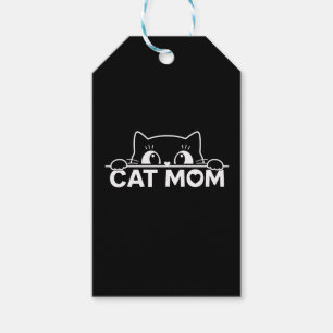 Cute simple design womens black cat lover mum gift tags