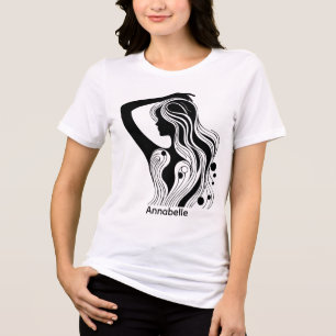 Cute Simple Design Womens Black White Mum Wifey Tri-Blend Shirt
