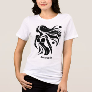 Cute Simple Design Womens Black White Mum Wifey Tri-Blend Shirt