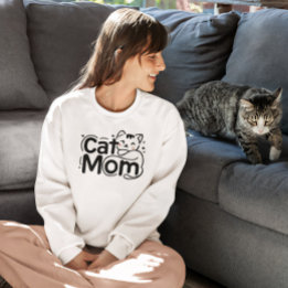 Cute Simple Design Womens Cat Lover Mum T-shirt
