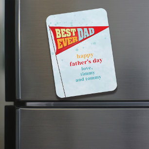 Cute Simple Father's Day Pennant Best Ever Dad  Magnet