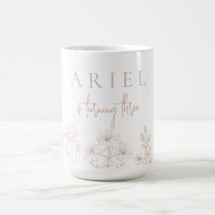 Cute simple floral girls birthday mug
