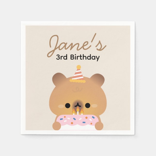 Cute Simple Fun Birthday Party Napkin (Front)