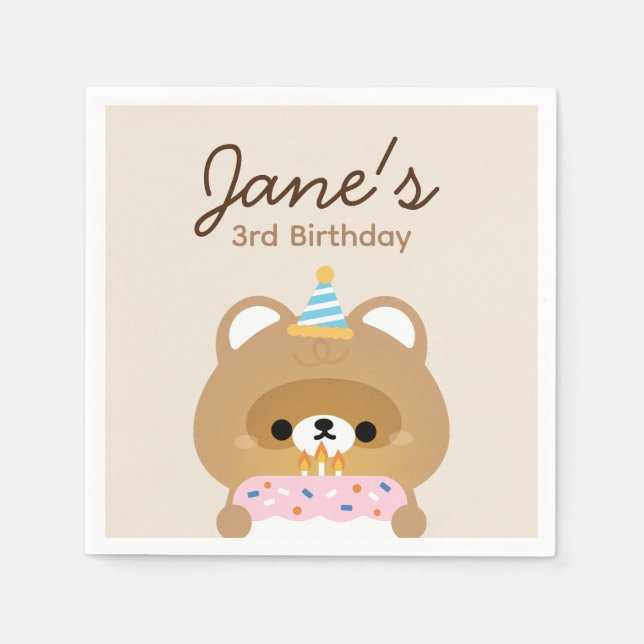Cute Simple Fun Birthday Party Napkin (Front)