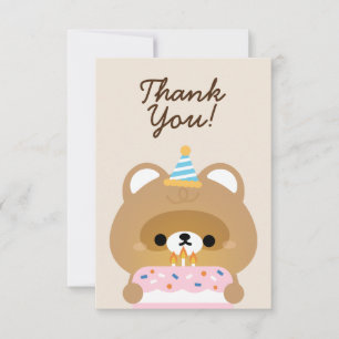 Cute Simple Fun Birthday Party Thank You Card