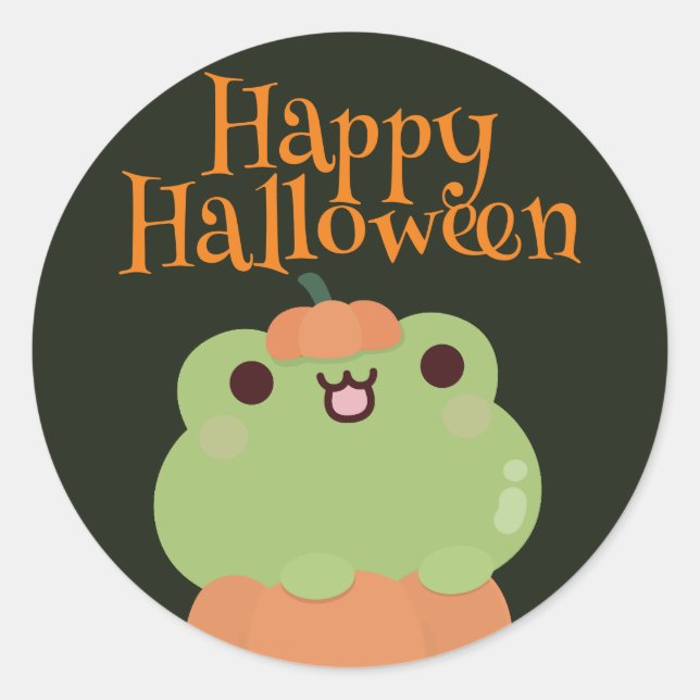 Cute Simple Fun Halloween Party Classic Round Sticker (Front)