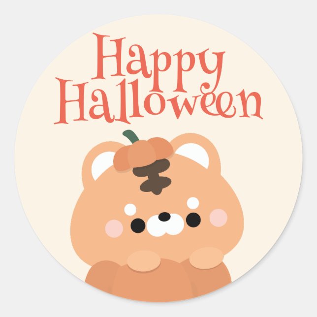 Cute Simple Fun Halloween Party Classic Round Sticker (Front)