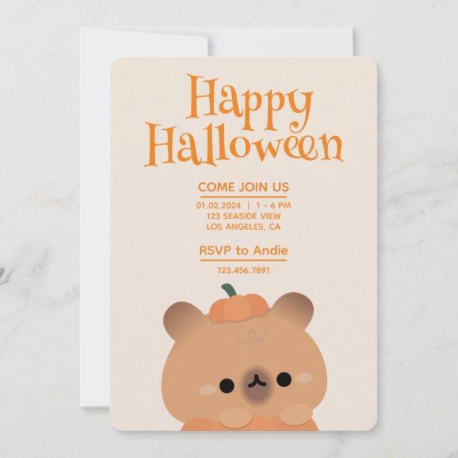 Cute Simple Fun Halloween Party Invitation (Front)