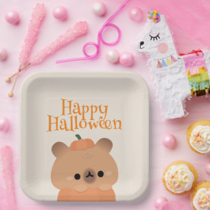 Cute Simple Fun Halloween Party Paper Plate
