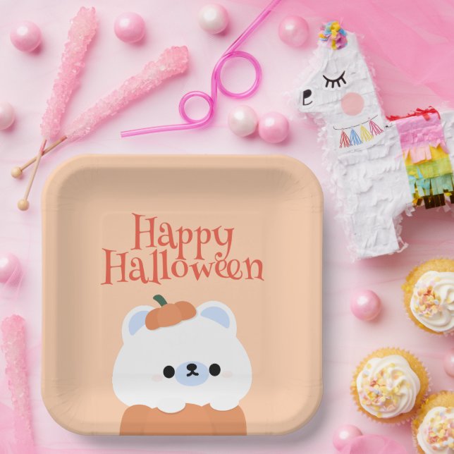 Cute Simple Fun Halloween Party Paper Plate (Party)