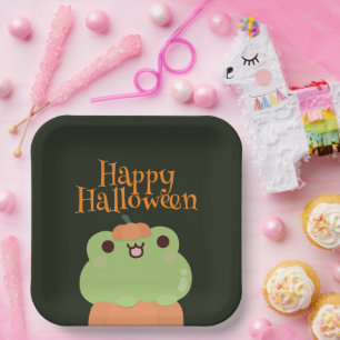 Cute Simple Fun Halloween Party Paper Plate
