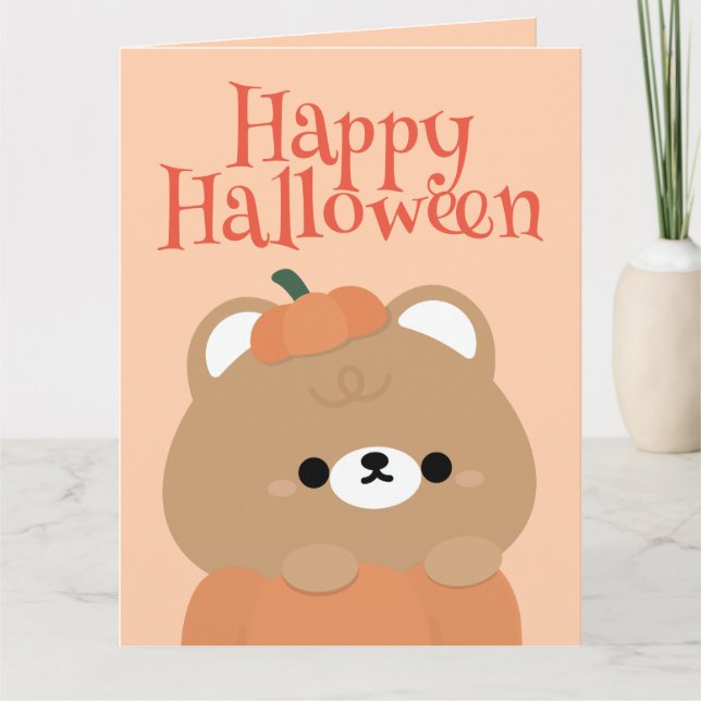 Cute Simple Fun Halloween Party Thank You Card (Front)