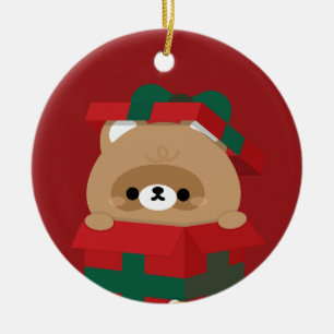Cute Simple Fun Merry Christmas Ceramic Ornament