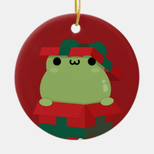 Cute Simple Fun Merry Christmas Ceramic Ornament