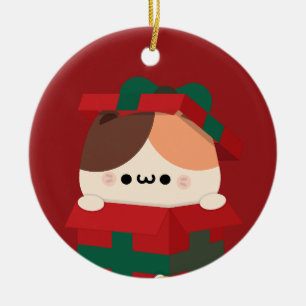 Cute Simple Fun Merry Christmas Ceramic Ornament