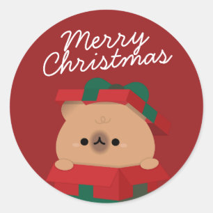 Cute Simple Fun Merry Christmas Classic Round Sticker