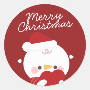 Cute Simple Fun Merry Christmas Classic Round Sticker