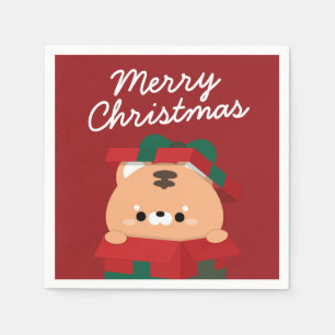 Cute Simple Fun Merry Christmas Napkin