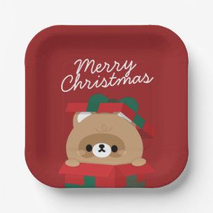 Cute Simple Fun Merry Christmas Paper Plate
