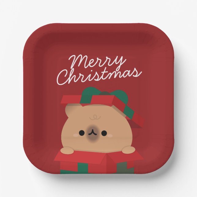 Cute Simple Fun Merry Christmas Paper Plate (Front)