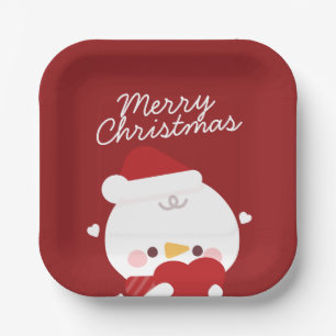 Cute Simple Fun Merry Christmas Paper Plate