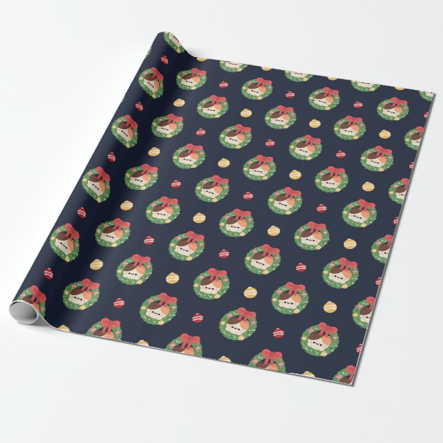 Cute Simple Fun Merry Christmas Wrapping Paper (Unrolled)
