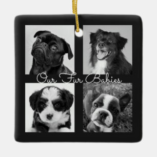 Cute Simple Fur Babies Animal Pet Photo Ceramic Ornament