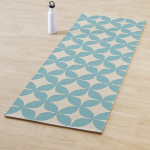 Cute Simple Geometric Pattern Pastel Teal Blue Yoga Mat