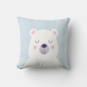 Cute simple graphic polar bear nursery cushion