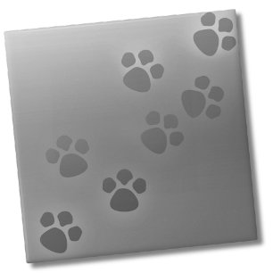 Cute Simple Gray Ombre Animal Paw Print Pattern Ceramic Tile