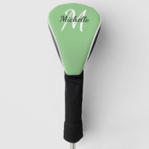 Cute Simple Green Monogram Name + Initial