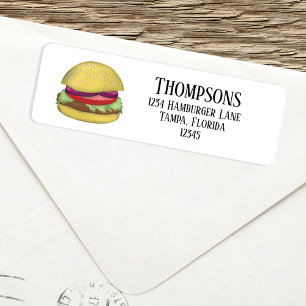Cute Simple Hamburger Return Address Label