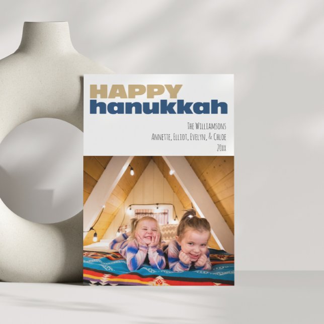 Cute Simple Happy Hanukkah Custom Photo Holiday  (Creator Uploaded)