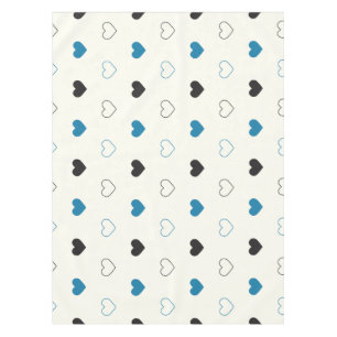 Cute Simple Heart Pattern blue black cream Tablecloth