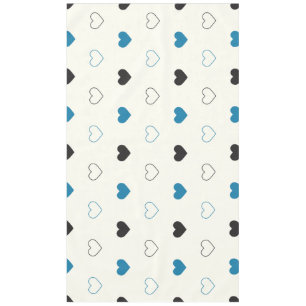 Cute Simple Heart Pattern blue black cream Tablecloth