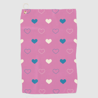 Cute Simple Heart Pattern Golf Towel